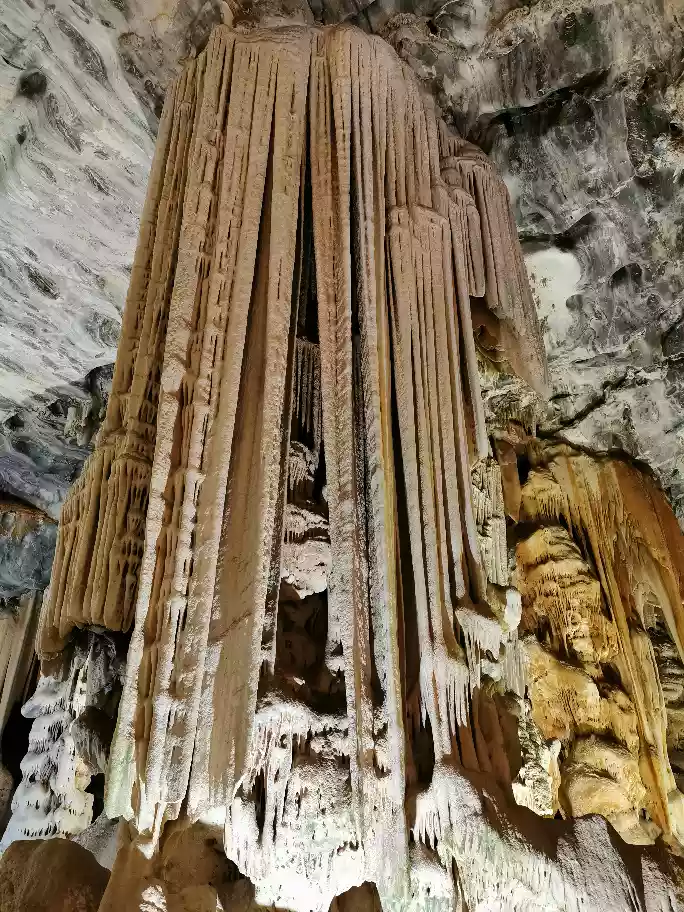 Stalactite rock structural details inside the Cango Caves