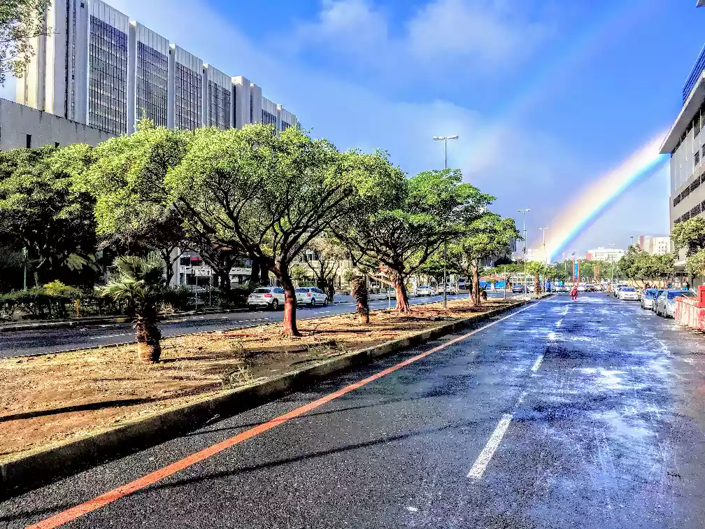 Rainbow over Cape Town Civic Centre