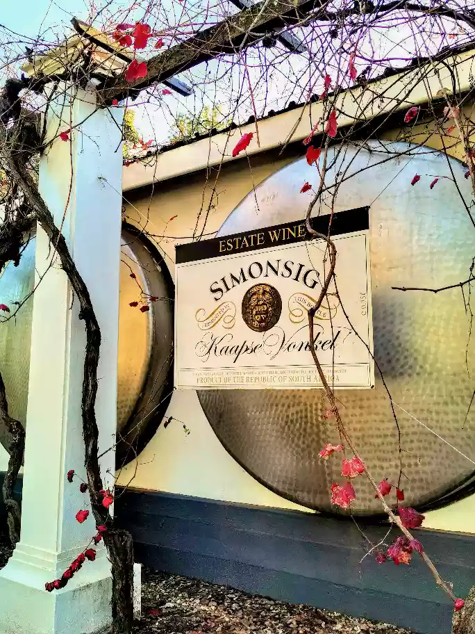 The manicured gardens and tasting rooms of Simonsig