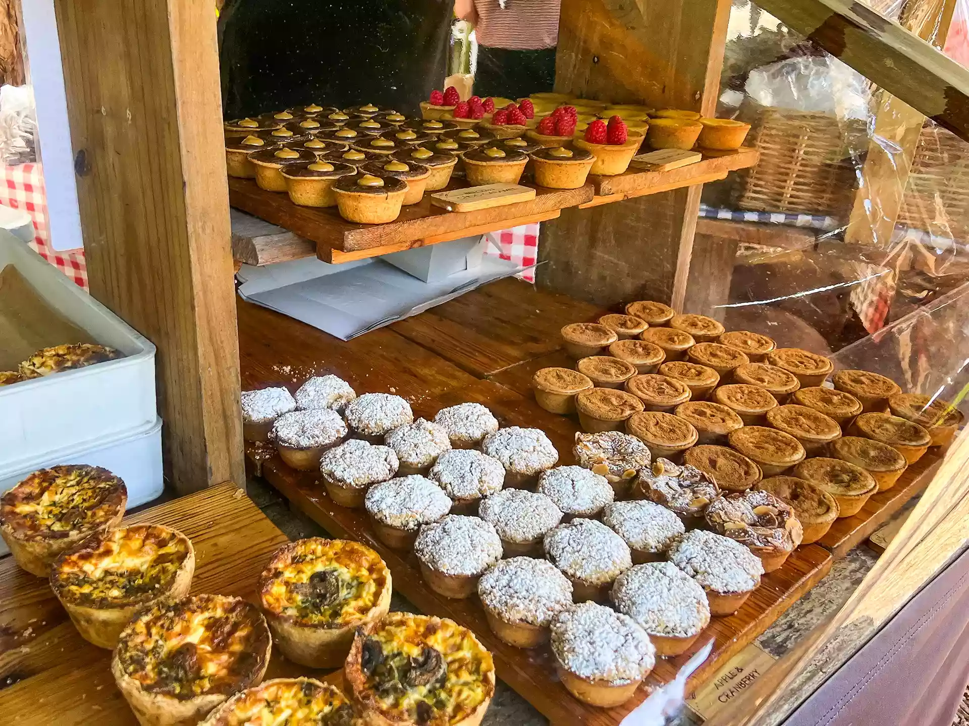 Artisanal baked sweet goods table layout